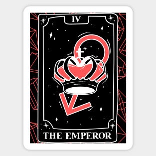 The Emperor Tarot Card and Crystals Graphic Sticker